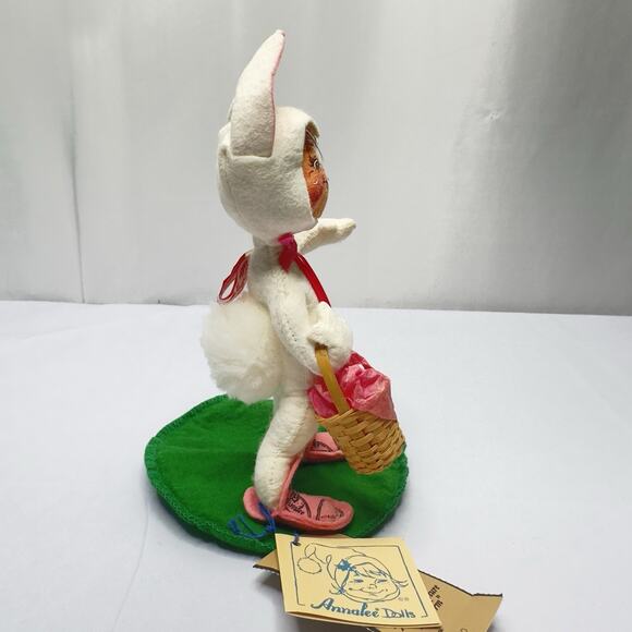 Annalee Doll Easter Bunny Kid w/Basket 7" tall 1996 Tags & Bag - Picture 5 of 10